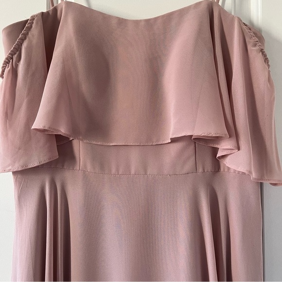 Hayley Paige NEW Prom Chiffon Occasions Bridesmaid Dress size 10 in Dusty Rose - Picture 8 of 16